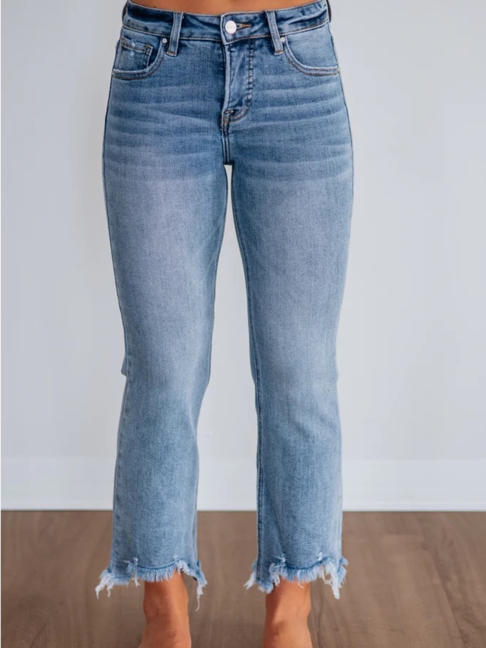 Lucky Brand Sweet Mid Rise Crop Jean Frayed Hem